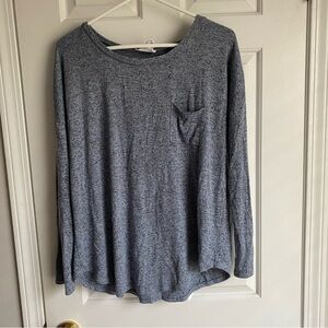 For the Republic Long Sleeve Tee Blue Heather L